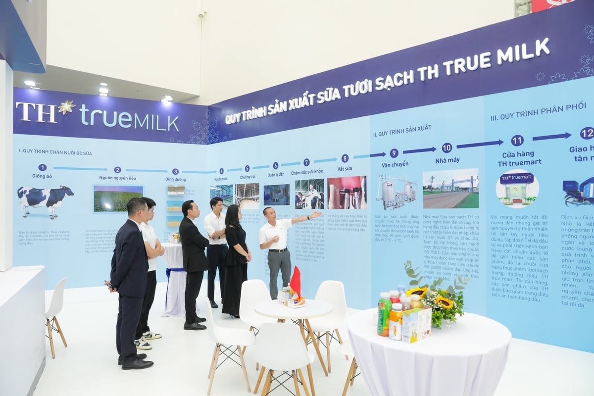 Ngoài trải nghiệm truy xuất nguồn gốc, khách tham quan còn được tìm hiểu về quy trình sản xuất khép kín 'từ đồng cỏ xanh tới ly sữa sạch' của TH true MILK. Ảnh: TH. Ngoài trải nghiệm truy xuất nguồn gốc, khách tham quan còn được tìm hiểu về quy trình sản xuất khép kín 'từ đồng cỏ xanh tới ly sữa sạch' của TH true MILK. Ảnh: TH.