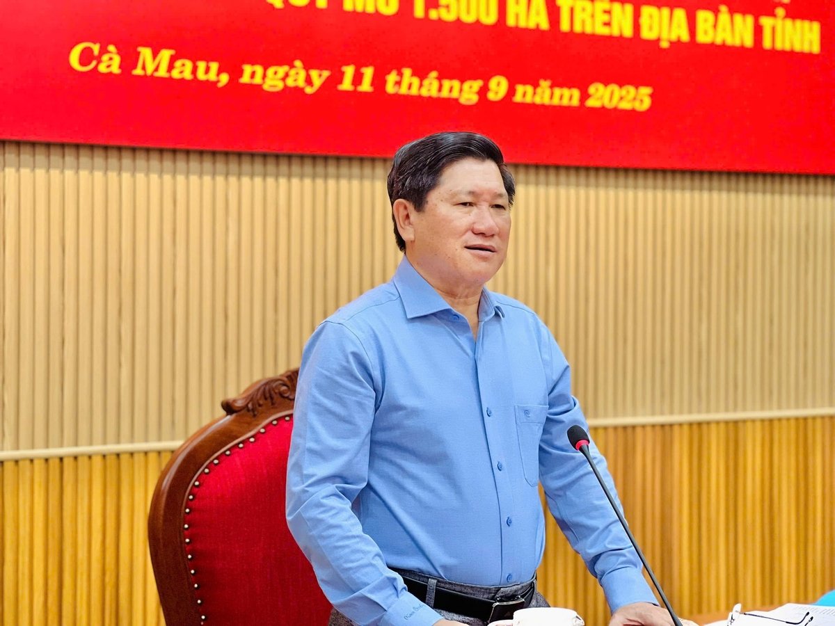 Ông Lê Văn Sử, Phó Chủ tịch UBND tỉnh Cà Mau nhấn mạnh, việc nhân rộng mô hình không chỉ là vì mục tiêu kinh tế mà còn mang tính chính trị quan trọng trong việc hướng tới tăng trưởng xanh. Ảnh: Trọng Linh.