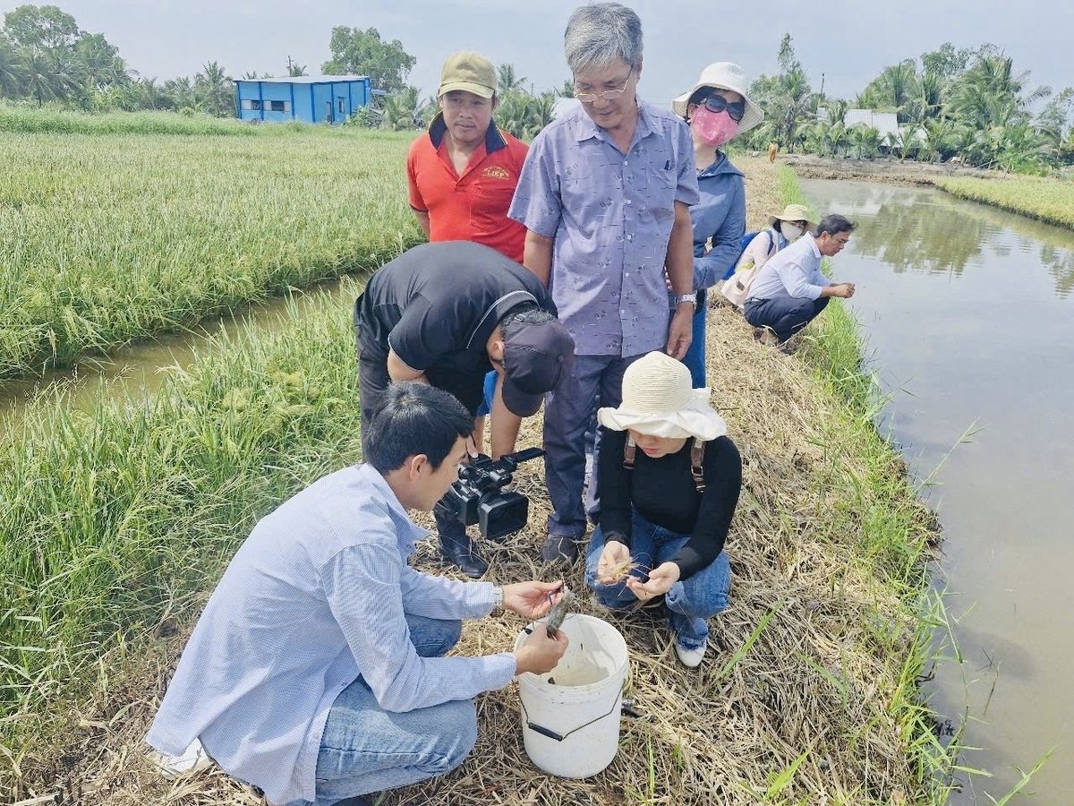 Anh Nông Văn Thạch, Giám đốc HTX Ba Đình chia sẻ mô hình với khách tham quan. Ảnh: Trọng Linh.