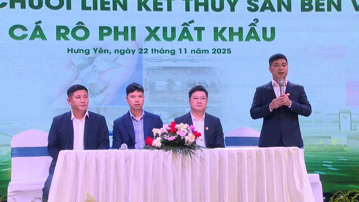 Ông Trần Trung Kiên -  Chủ tịch HĐQT kiêm Tổng Giám đốc Viet Nhat Group phát biểu (ngoài cùng bên phải) Ảnh: Đoàn Phòng.