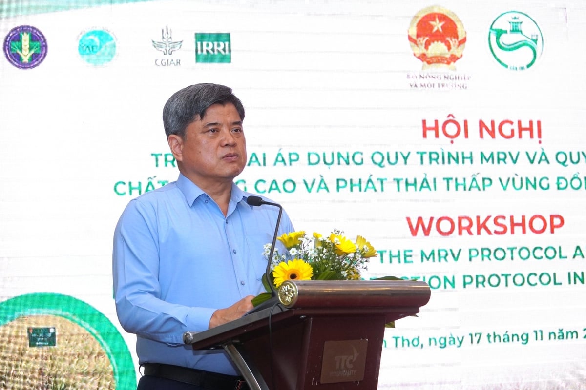 Thứ trưởng Bộ Nông nghiệp và Môi trường Trần Thanh Nam phát biểu tại hội nghị. Ảnh: Kim Anh.