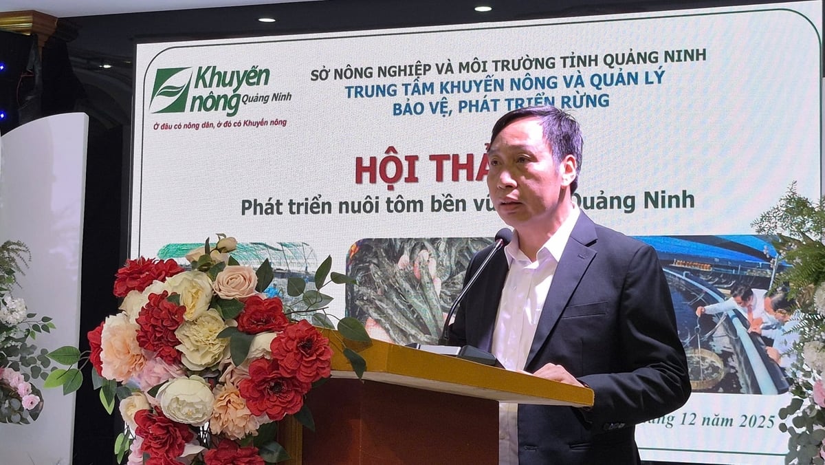 Ông Nguyễn Bá Lâm, Phó Giám đốc Trung tâm Khuyến nông và Quản lý bảo vệ, Phát triển rừng Quảng Ninh, phát biểu tại chương trình. Ảnh: Nguyễn Thành.