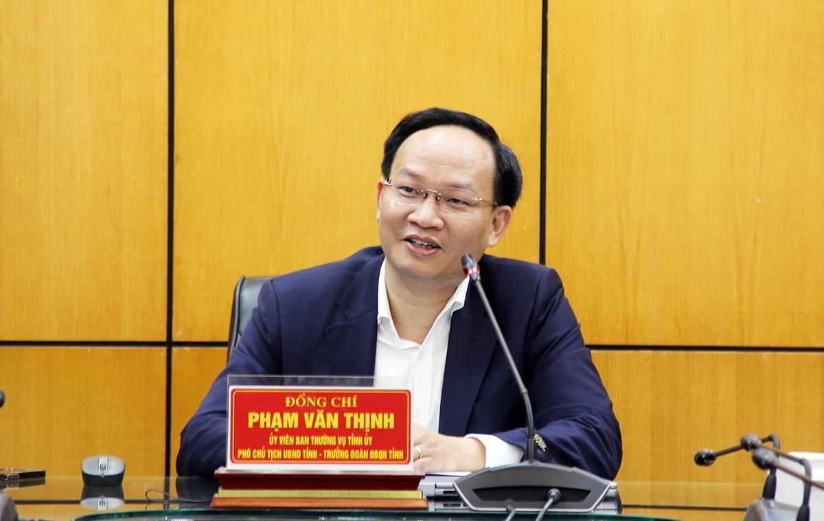 Phó Chủ tịch UBND tỉnh Bắc Ninh Phạm Văn Thịnh chù trì cuộc họp. Ảnh: Thảo My.