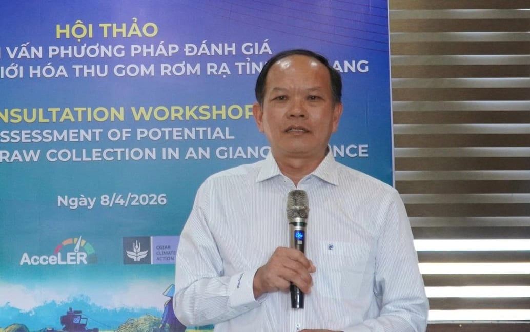 Ông Trần Thanh Hiệp, Phó Giám đốc Sở Nông nghiệp và Môi trường tỉnh An Giang phát biểu tại hội thảo. Ảnh: Trung Chánh.