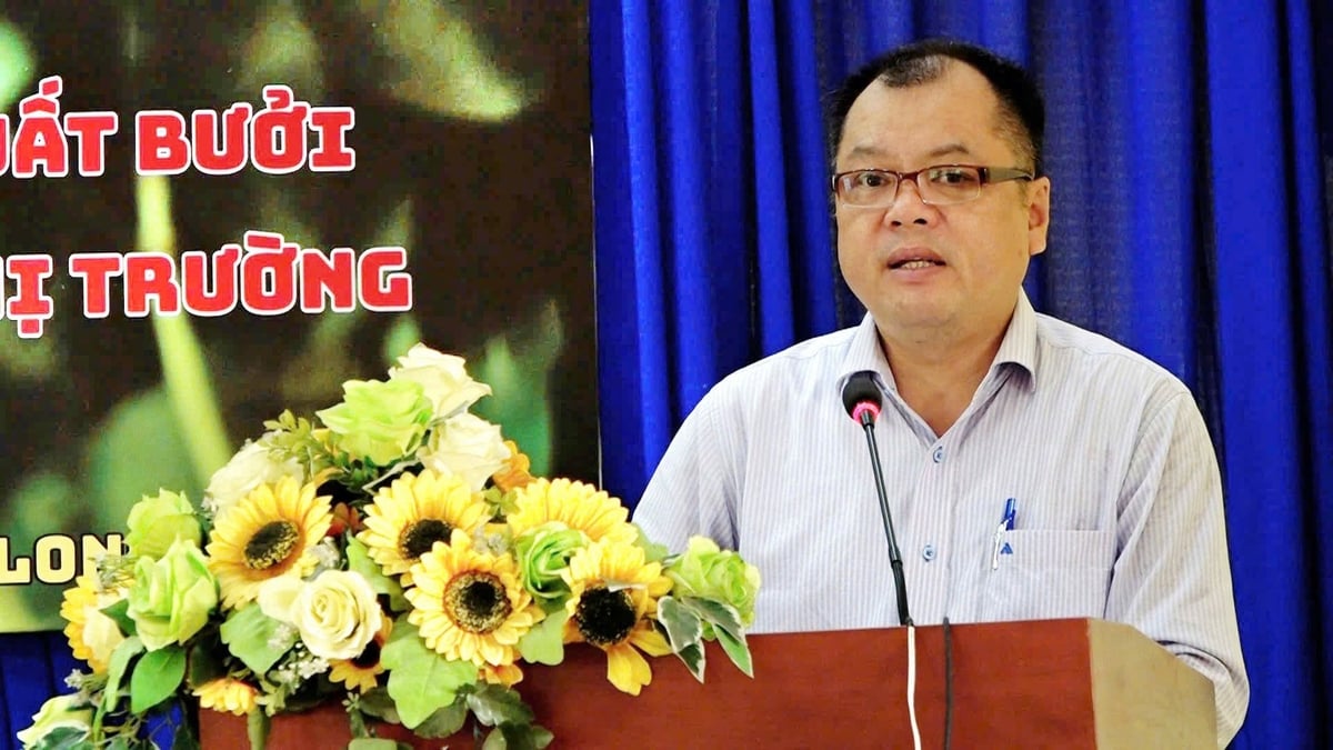 Ông Ngô Xuân Chinh, Giám đốc Trung tâm Nghiên cứu và Chuyển giao Tiến bộ kỹ thuật nông nghiệp phát biểu khai mạc khóa tập huấn. Ảnh: Minh Sáng.