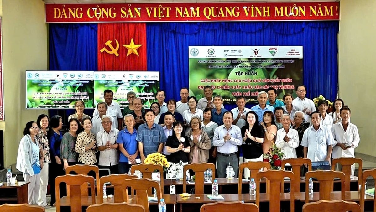 Khóa tập huấn nâng cao hiệu quả sản xuất bưởi đạt chuẩn xuất khẩu, kiểm soát chất lượng và tận dụng cơ hội từ các nghị định thư mới ký kết. Ảnh: Minh Sáng.