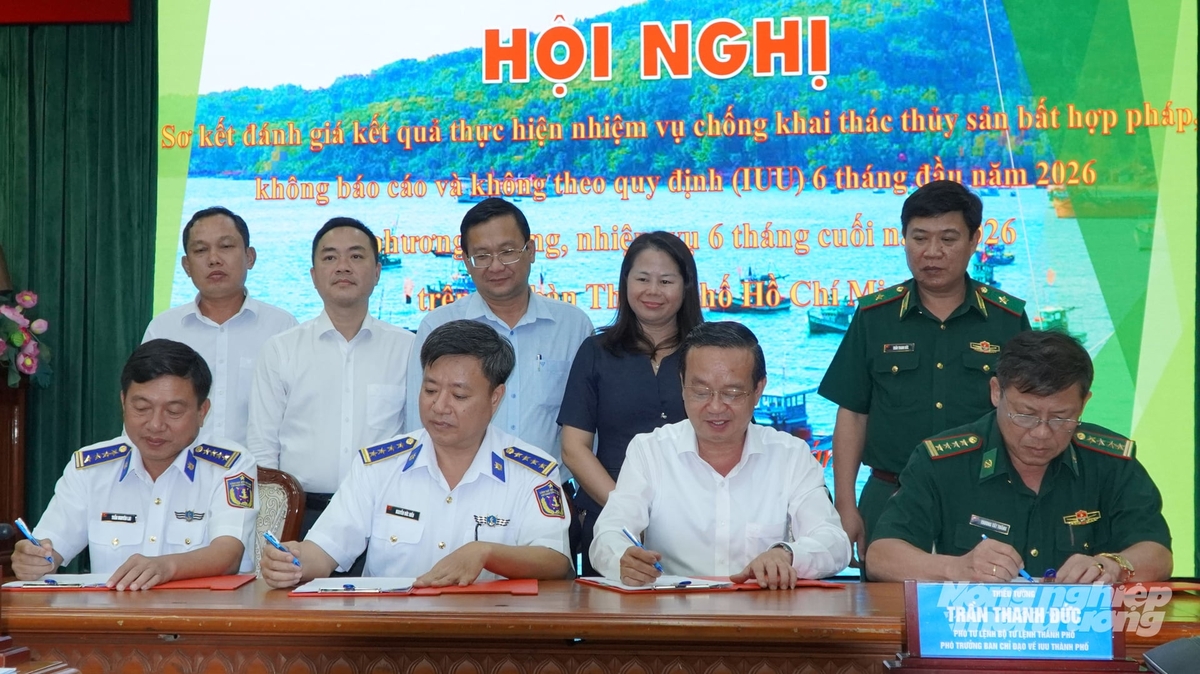 UBND TP.HCM tổ chức lễ ký kết lại Quy chế phối hợp với Bộ Tư lệnh Vùng Cảnh sát biển 3, Bộ Tư lệnh Vùng Cảnh sát biển 4 và Hải đoàn Biên phòng 18 trong công tác phòng, chống khai thác IUU. Ảnh: Lê Bình. UBND TP.HCM tổ chức lễ ký kết lại Quy chế phối hợp với Bộ Tư lệnh Vùng Cảnh sát biển 3, Bộ Tư lệnh Vùng Cảnh sát biển 4 và Hải đoàn Biên phòng 18 trong công tác phòng, chống khai thác IUU. Ảnh: Lê Bình.