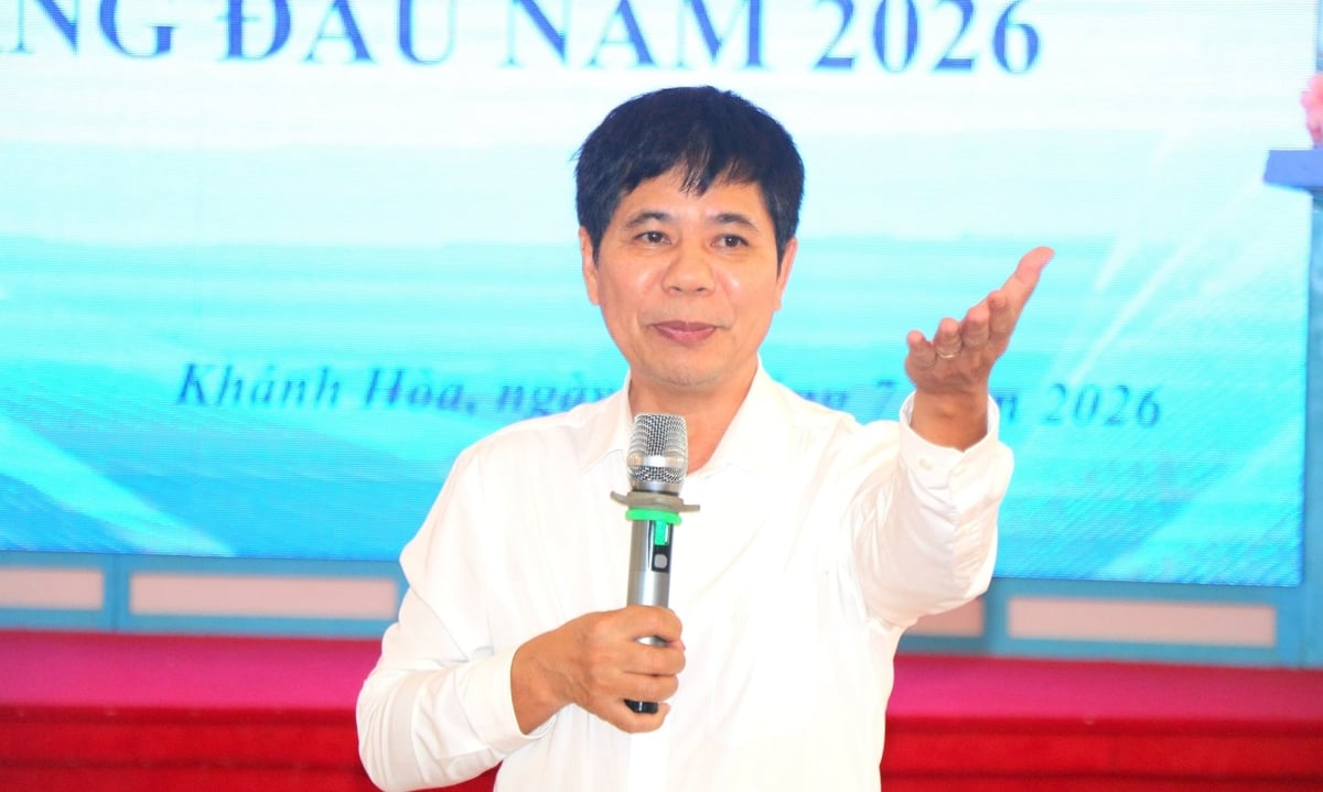 Ông Nguyễn Văn Dũng, Giám đốc Trung tâm Khuyến nông tỉnh Khánh Hòa phát biểu tại hội nghị. Ảnh: KS.