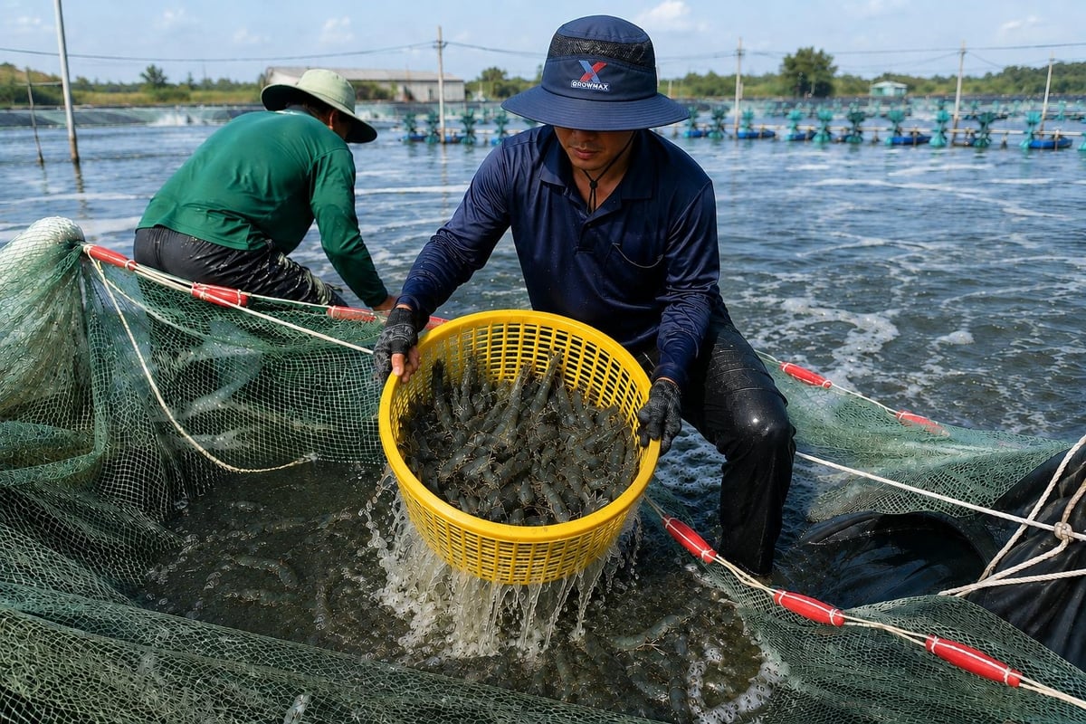 Là doanh nghiệp Việt Nam phát triển theo mô hình hệ sinh thái ngành tôm khép kín, GrowMax khẳng định sẽ tiếp tục kiên định với định hướng lấy người nuôi làm trung tâm trong mọi hoạt động. Ảnh: HT.