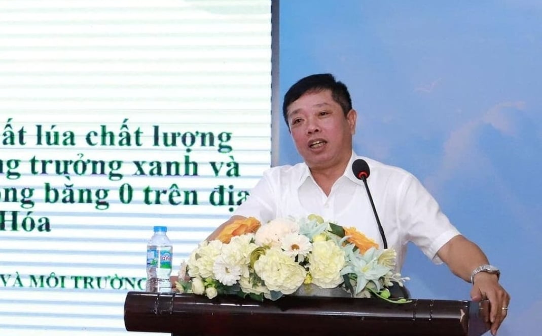 Ông Nguyễn Đức Cường, Phó Giám đốc Sở Nông nghiệp và Môi trường tỉnh Thanh Hóa tham luận tại hội nghị. Ảnh: ĐT. Ông Nguyễn Đức Cường, Phó Giám đốc Sở Nông nghiệp và Môi trường tỉnh Thanh Hóa tham luận tại hội nghị. Ảnh: ĐT.