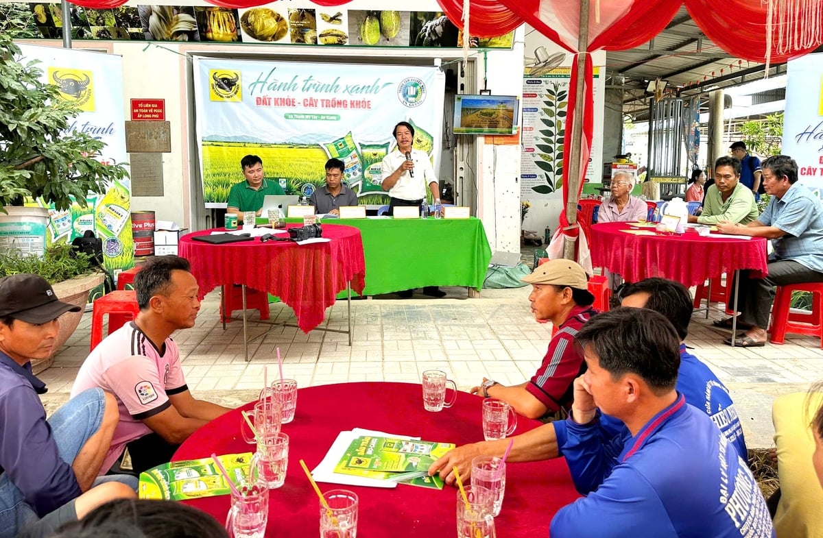 Hội thảo tổng kết mô hình 'Hành trình Xanh – Đất khỏe, cây trồng khỏe' tại HTX Nông nghiệp Thuận Phú (xã Thạnh Mỹ Tây, tỉnh An Giang). Ảnh: HTX.
