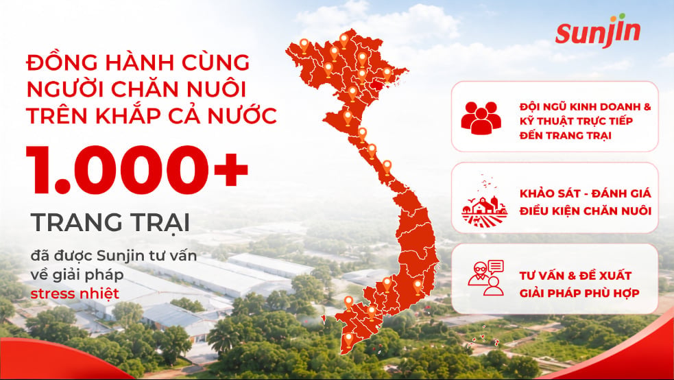 Trong thời gian triển khai, đội ngũ kinh doanh và kỹ thuật của Sunjin đã trực tiếp đến thăm và làm việc tại hơn 1.000 trang trại trên cả nước. Ảnh: Sunjin Việt Nam.
