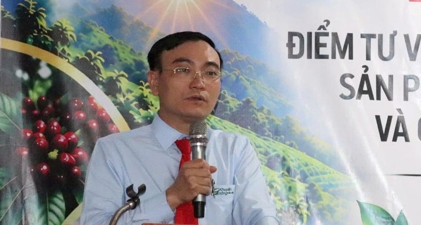 Ông Đinh Văn Đang - Giám đốc Trung tâm Khuyến nông tỉnh Đắk Lắk phát biểu tại buổi lễ. Ảnh: Tuấn Trần.