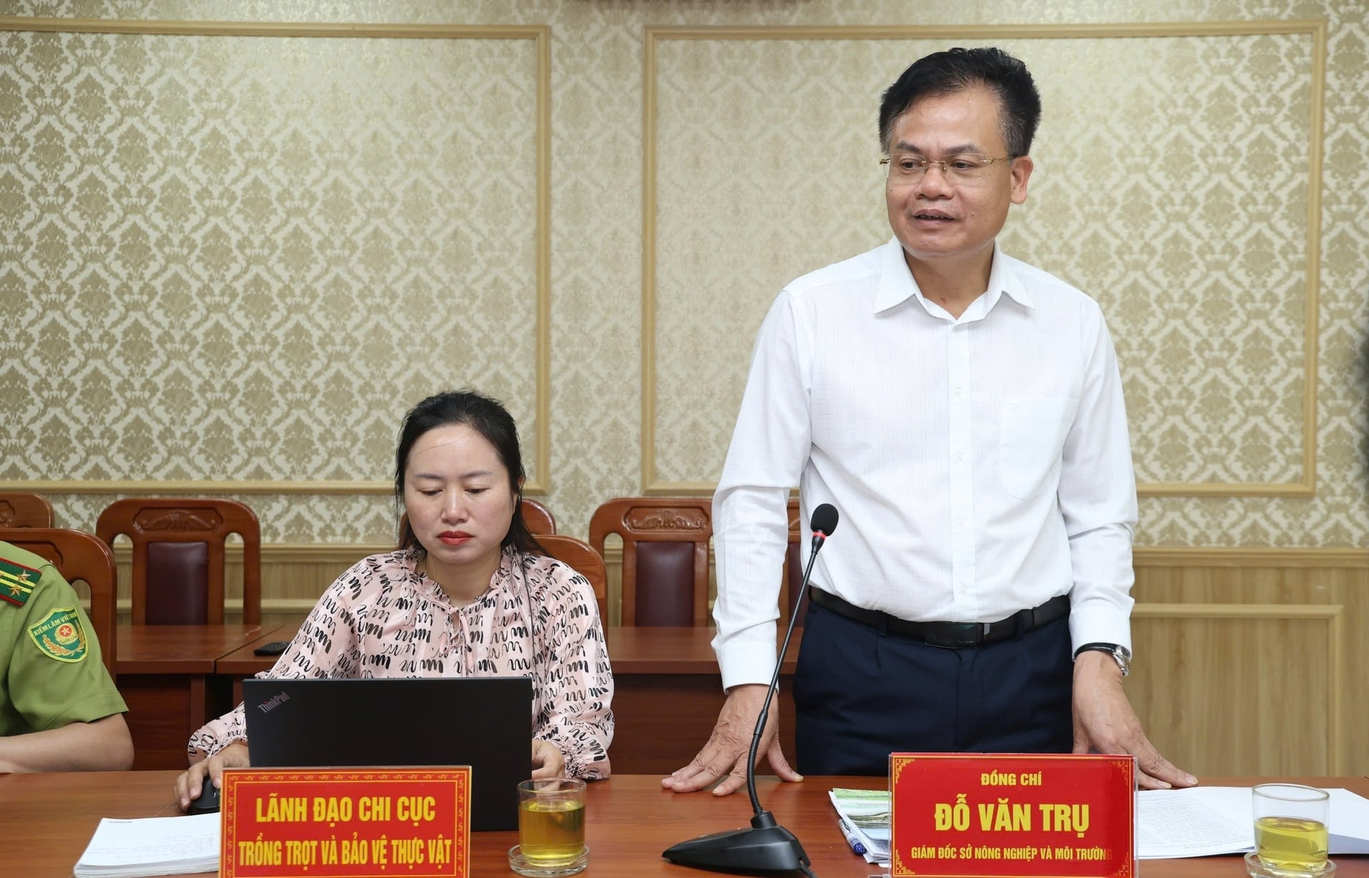 Ông Đỗ Văn Trụ, Giám đốc Sở Nông nghiệp và Môi trường Sơn La phát biểu tại buổi bàn giao. Ảnh: Nguyễn Nga. Ông Đỗ Văn Trụ, Giám đốc Sở Nông nghiệp và Môi trường Sơn La phát biểu tại buổi bàn giao. Ảnh: Nguyễn Nga.